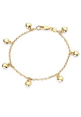 fetching tiny hanging heart charm childrens bracelet